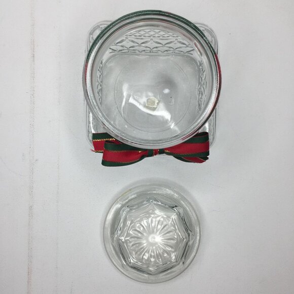 Vintage Anchor Hocking Wexford Square Christmas Glass Candy Jar Canister - Picture 6 of 11